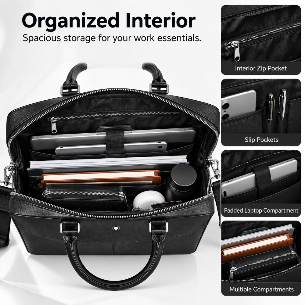 Luxury Men Business Briefcase  - огляд і ціна Luxury Bags Tote